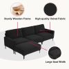 103.5*59" Modern L-shaped Sectional Sofa, 4-seat Velvet Fabric Couch Set with Convertible Ottoman,Freely Combinable Sofa for Living Room, Apartment, O