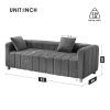 82*30" Modern Teddy Velvet Sofa,2-3 Seat Mid Century Indoor Couch, Exquisite Upholstered Loveseat with Striped Decoration for Living Room,Bedroom,Apar