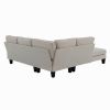 90*88" Terrycloth Modern Sectional Sofa,5-Seat Practical Couch Set with Chaise Lounge,L-Shape minimalist Indoor Furniture with 3 Pillows for Living Ro