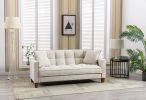 Hot Selling Solid Color Easy Assemble Loveseat 2 Seater Furniture Breathable Linen Sofa Chair