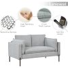 Modern Style Sofa Linen Fabric Loveseat Small Love Seats Couch for Small Spaces; Living Room; Apartment