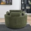 39"W Oversized Swivel Chair with moon storage ottoman for Living Room, Modern Accent Round Loveseat Circle Swivel Barrel Chairs for Bedroom Cuddle Sof