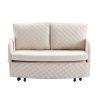 COOLMORE Convertible Sleeper Sofa Bed, Modern Velvet Loveseat Couch with Pull Out Bed, Small Love Seat Futon Sofa Bed with Headboard, 2 Pillows & Side