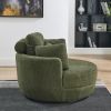 39"W Oversized Swivel Chair with moon storage ottoman for Living Room, Modern Accent Round Loveseat Circle Swivel Barrel Chairs for Bedroom Cuddle Sof