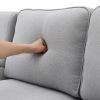 104" 4-Seater Modern Linen Fabric Sofa with Armrest Pockets and 4 Pillows,Minimalist Style Couch for Living Room, Apartment, Office,3 Colors