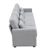 [VIDEO provided] [New] 104" 4-Seater Modern Linen Fabric Sofa with Armrest Pockets and 4 Pillows,Minimalist Style Couch for Living Room, Apartment, Of