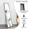 Black Solid Wood Frame Full-length Mirror, Dressing Mirror, Bedroom Home Porch, Decorative Mirror, Clothing Store, Floor Mounted Large Mirror, Wall Mo