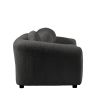 87.7" Modern Curved Sofa, Back Upholstered Couch with 5 Decorative Throw Pillows, Teddy Fabric Couch for Living Room, Office, Apartment