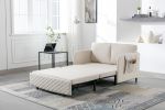 COOLMORE Convertible Sleeper Sofa Bed, Modern Velvet Loveseat Couch with Pull Out Bed, Small Love Seat Futon Sofa Bed with Headboard, 2 Pillows & Side