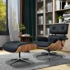 Living Room Lounge Chair Arm Chair Swivel Single Sofa Seat With Ottoman Genuine Leather Standard Version