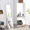 Black Solid Wood Frame Full-length Mirror, Dressing Mirror, Bedroom Home Porch, Decorative Mirror, Clothing Store, Floor Mounted Large Mirror, Wall Mo