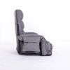 Lazy Sofa Bed Fold Floor Chair Soft Sleeper In Home Lounger Recliner 6-Position Adjustable with Armrests Pillow Dark Gray