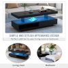 LED Coffee Table with Storage, Modern Center Table with 2 Drawers and Display Shelves, Accent Furniture with LED Lights for Living Room