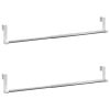 Curtain Rails 2 Pcs White and Silver 15.7"-23.6" Aluminum