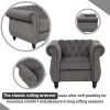 Modern three-piece sofa set with solid wood legs, button-down tufted backrest, Dutch velvet upholstered sofa set including three-seater sofa, two-seat