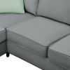 112*87" Sectional Sofa Couches Living Room Sets, 7 Seats Modular Sectional Sofa with Ottoman, L Shape Fabric Sofa Corner Couch Set with 3 Pillows