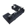 110*85" Modern U Shape Sectional Sofa, Velvet Corner Couch with Lots of Pillows Included,Elegant and functional indoor furniture for Living Room, Apar