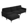 103.5*59" Modern L-shaped Sectional Sofa, 4-seat Velvet Fabric Couch Set with Convertible Ottoman,Freely Combinable Sofa for Living Room, Apartment, O