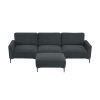 103.5*59" Modern L-shaped Sectional Sofa, 4-seat Velvet Fabric Couch Set with Convertible Ottoman,Freely Combinable Sofa for Living Room, Apartment, O