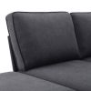 90*88" Terrycloth Modern Sectional Sofa,5-Seat Practical Couch Set with Chaise Lounge,L-Shape minimalist Indoor Furniture with 3 Pillows for Living Ro