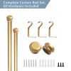 Curtain Rods for Windows 28 to 132 Inch Gold Curtain Rod 1 Inch Stainless Steel Rods with Adjustable Brackets