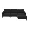 103.5*59" Modern L-shaped Sectional Sofa, 4-seat Velvet Fabric Couch Set with Convertible Ottoman,Freely Combinable Sofa for Living Room, Apartment, O