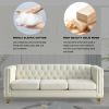 {Contact us for 3D modeling} Velvet Sofa for Living Room,Buttons Tufted Square Arm Couch, Modern Couch Upholstered Button and Metal Legs, Sofa Couch f