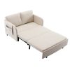 COOLMORE Convertible Sleeper Sofa Bed, Modern Velvet Loveseat Couch with Pull Out Bed, Small Love Seat Futon Sofa Bed with Headboard, 2 Pillows & Side