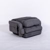 Lazy Sofa Bed Fold Floor Chair Soft Sleeper In Home Lounger Recliner 6-Position Adjustable with Armrests Pillow Dark Gray