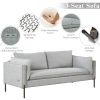 Modern Style 3 Seat Sofa Linen Fabric Upholstered Couch Furniture 3-Seats Couch for Different Spaces; Living Room; Apartment