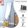 Black Solid Wood Frame Full-length Mirror, Dressing Mirror, Bedroom Home Porch, Decorative Mirror, Clothing Store, Floor Mounted Large Mirror, Wall Mo