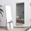 Black Solid Wood Frame Full-length Mirror, Dressing Mirror, Bedroom Home Porch, Decorative Mirror, Clothing Store, Floor Mounted Large Mirror, Wall Mo