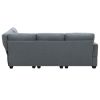 89.8*60.2" Modern Sectional Sofa,5-Seat Modular Couch Set with Convertible Ottoman,L-Shape Linen Fabric Corner Couch Set with 2 Pillows for Living Roo