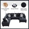 110*85" Modern U Shape Sectional Sofa, Velvet Corner Couch with Lots of Pillows Included,Elegant and functional indoor furniture for Living Room, Apar