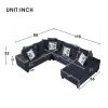 110*85" Modern U Shape Sectional Sofa, Velvet Corner Couch with Lots of Pillows Included,Elegant and functional indoor furniture for Living Room, Apar