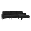 103.5*59" Modern L-shaped Sectional Sofa, 4-seat Velvet Fabric Couch Set with Convertible Ottoman,Freely Combinable Sofa for Living Room, Apartment, O