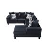 110*85" Modern U Shape Sectional Sofa, Velvet Corner Couch with Lots of Pillows Included,Elegant and functional indoor furniture for Living Room, Apar