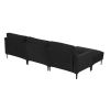 103.5*59" Modern L-shaped Sectional Sofa, 4-seat Velvet Fabric Couch Set with Convertible Ottoman,Freely Combinable Sofa for Living Room, Apartment, O