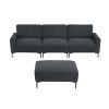 103.5*59" Modern L-shaped Sectional Sofa, 4-seat Velvet Fabric Couch Set with Convertible Ottoman,Freely Combinable Sofa for Living Room, Apartment, O