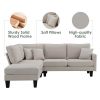 90*88" Terrycloth Modern Sectional Sofa,5-Seat Practical Couch Set with Chaise Lounge,L-Shape minimalist Indoor Furniture with 3 Pillows for Living Ro