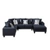 110*85" Modern U Shape Sectional Sofa, Velvet Corner Couch with Lots of Pillows Included,Elegant and functional indoor furniture for Living Room, Apar