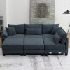 133*65" Corduroy Modular Sectional Sofa,U Shaped Couch with Armrest Bags,6 Seat Freely Combinable Sofa Bed,Comfortable and Spacious Indoor Furniture f