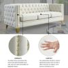 {Contact us for 3D modeling} Velvet Sofa for Living Room,Buttons Tufted Square Arm Couch, Modern Couch Upholstered Button and Metal Legs, Sofa Couch f