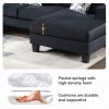 110*85" Modern U Shape Sectional Sofa, Velvet Corner Couch with Lots of Pillows Included,Elegant and functional indoor furniture for Living Room, Apar