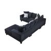 110*85" Modern U Shape Sectional Sofa, Velvet Corner Couch with Lots of Pillows Included,Elegant and functional indoor furniture for Living Room, Apar