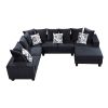 110*85" Modern U Shape Sectional Sofa, Velvet Corner Couch with Lots of Pillows Included,Elegant and functional indoor furniture for Living Room, Apar