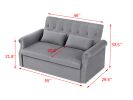 Artemax 55'' Modern Shiny Velvet Convertible Loveseat Sleeper Sofa Couch w/ 2 Lumbar Pillows, Adjustable Pull-Out Bed and Removable Armrest for Nurser